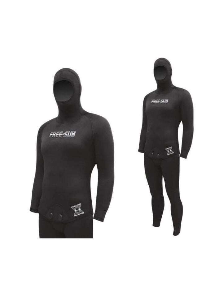 Free-Sub 9mm Karadeniz Yamamoto39 Siyah Profesyonel Scuba Tüplü Dalış Elbisesi
