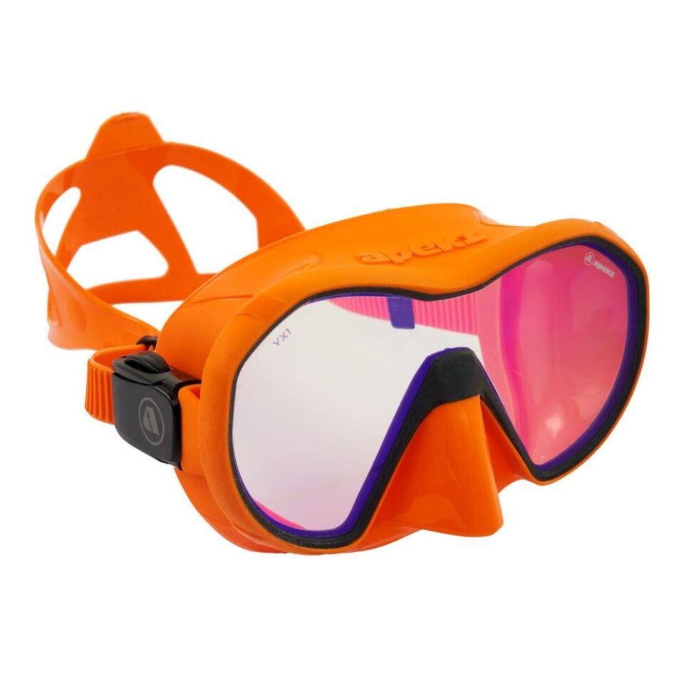 Apeks VX1 Turuncu/Gri UV Lens Dalış Maskesi