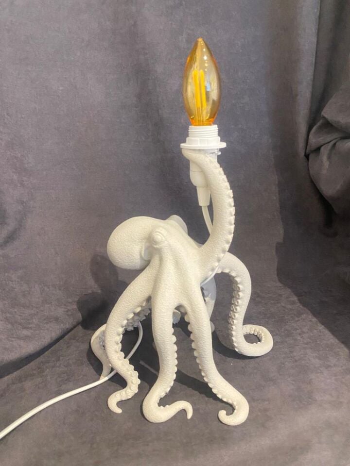 Ahtapot Lamba 3D Beyaz