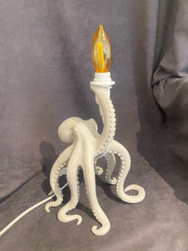 Ahtapot Lamba 3D Beyaz