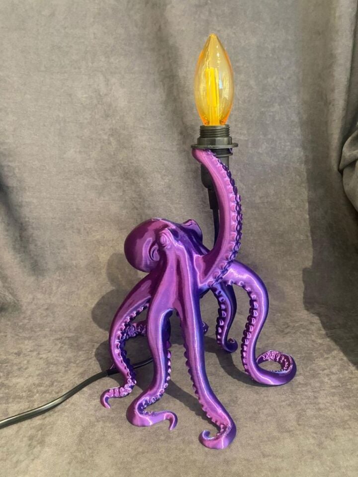 Ahtapot Lamba 3D Mystic (Mavi/Kırmızı/Mor)