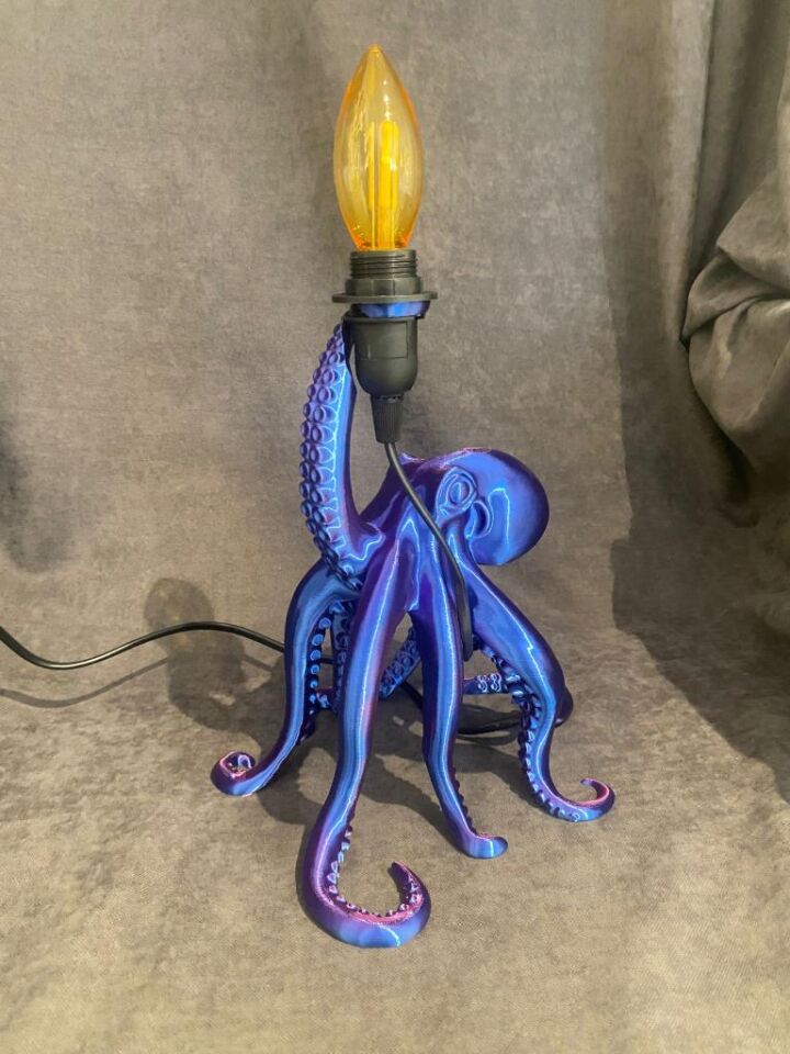 Ahtapot Lamba 3D Mystic (Mavi/Kırmızı/Mor)