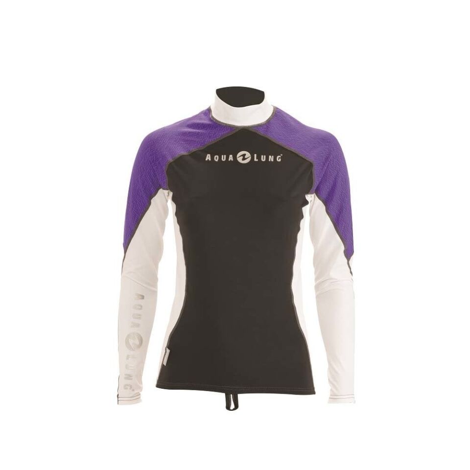 Aqua Lung Top Lycra Gri/Lila Uzun Kol Kadın