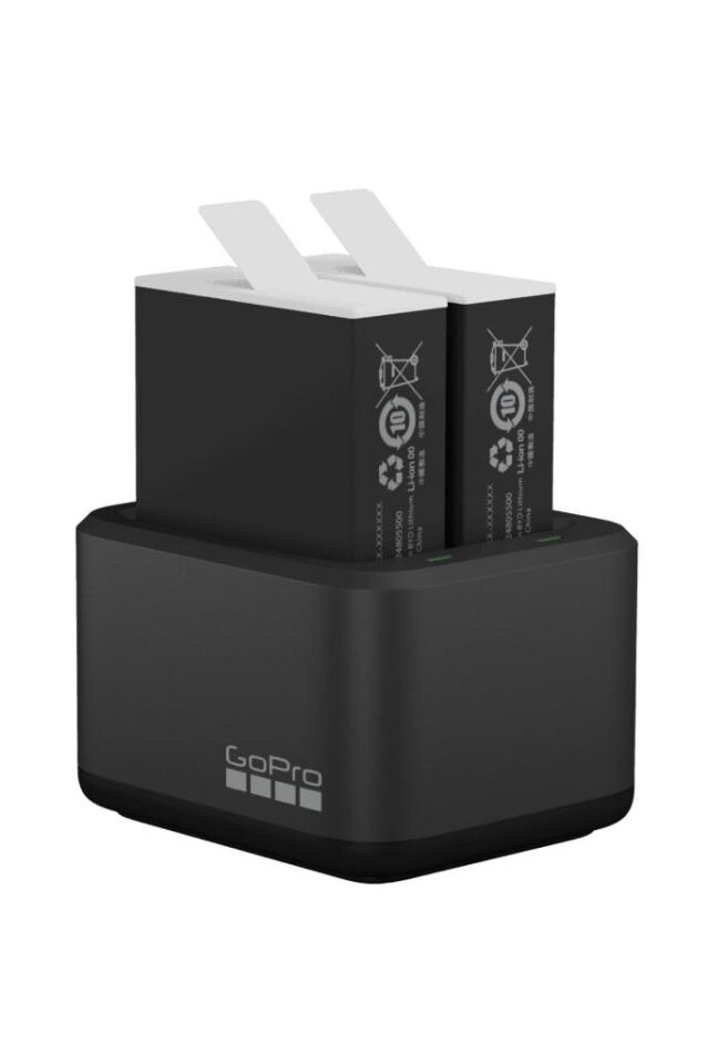 GoPro Hero 9-10-11-12 Black Uyumlu İkili Şarj Cihazı + 2 adet Enduro Batarya