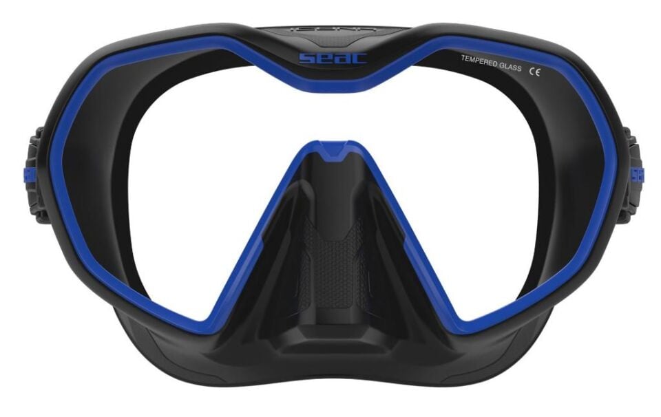 Seac Icona Siyah Silikon Mavi Dalış Maskesi